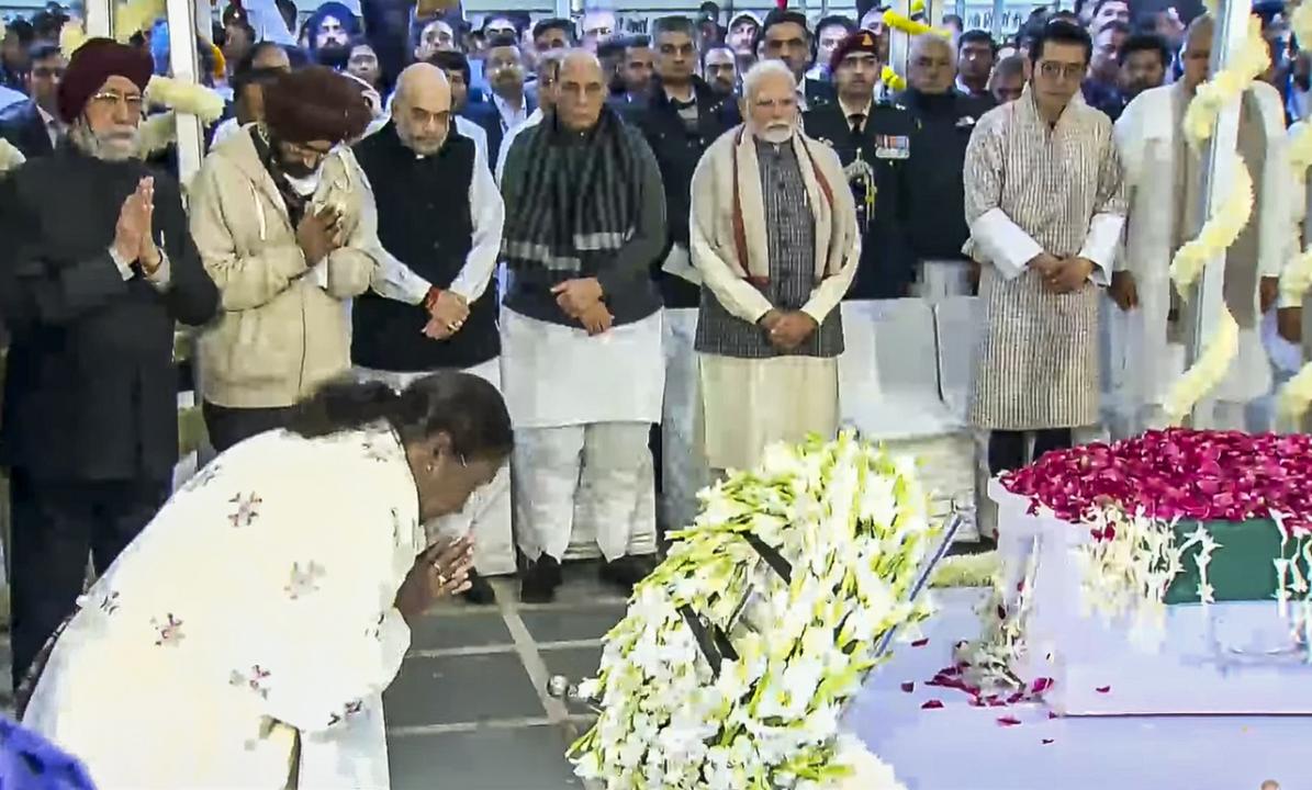 PM Modi, top leaders pay last respects to Manmohan Singh at Nigambodh Ghat