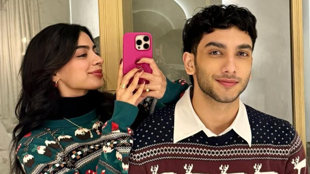 Khushi Kapoor shares her sweater party moments with rumoured BF Vedang Raina