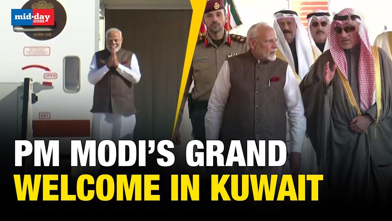 PM Modi Kuwait Visit: PM Modi lands in Kuwait, receives warm welcome