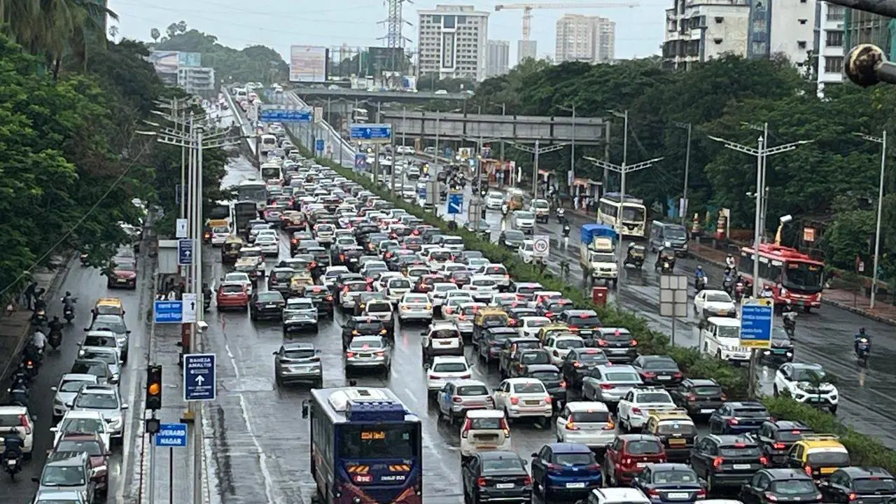 Mumbai LIVE:  Traffic movement slow at Lalbaug Bridge slip road due to BMC work