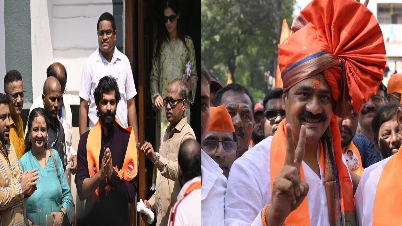 IN PHOTOS: Amit Thackeray, Mahesh Sawant file nominations for Mahim seat