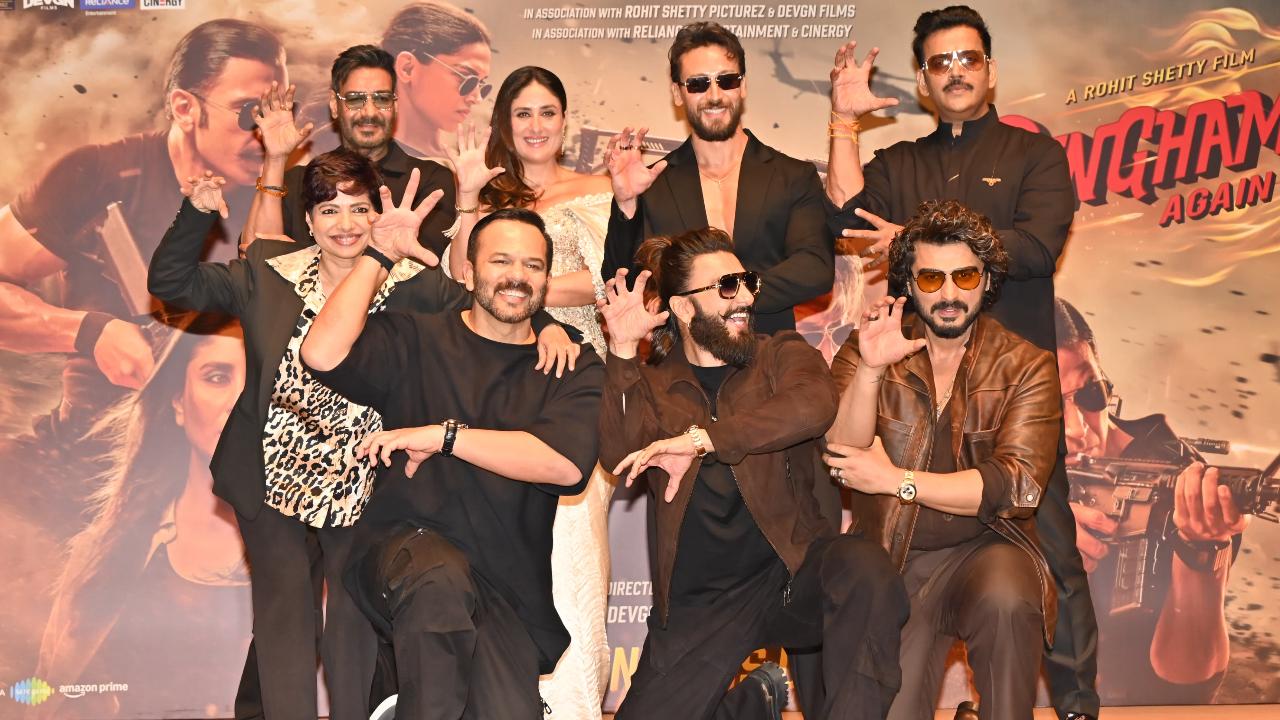 Singham Again trailer launch: Ranveer Singh, Ajay Devgn, Kareena & others attend