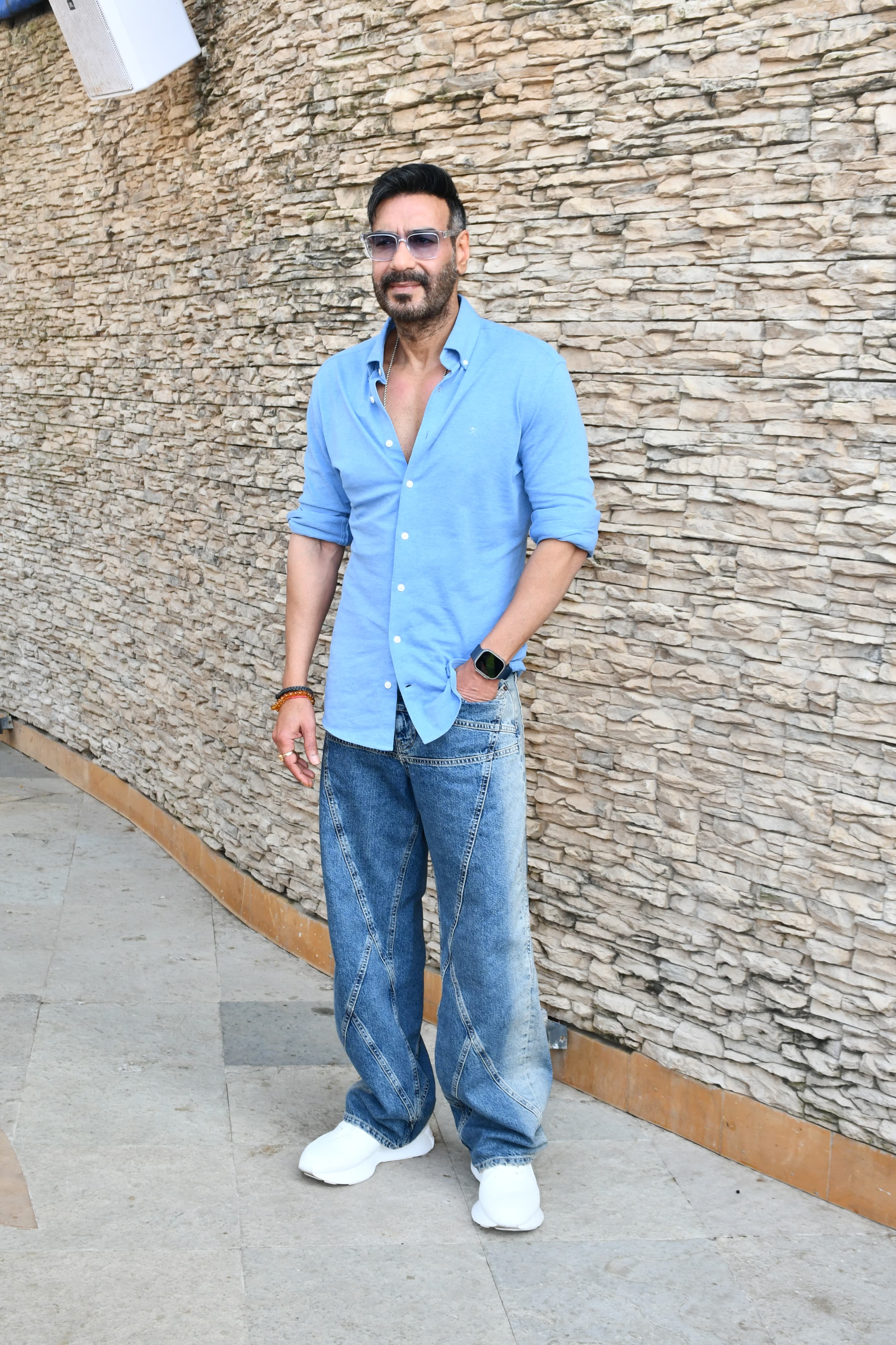 Ajay Devgn accompanied Rohit Shetty as they went out and about in the city