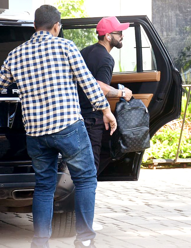 Virat Kohli, the ace cricketer, was clicked as he jetted off from the city 