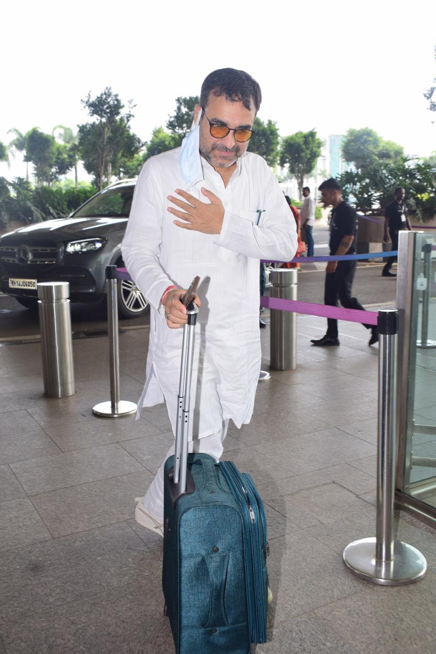 Pankaj Tripathi was snapped at the Mumbai airport as he jetted off from the city