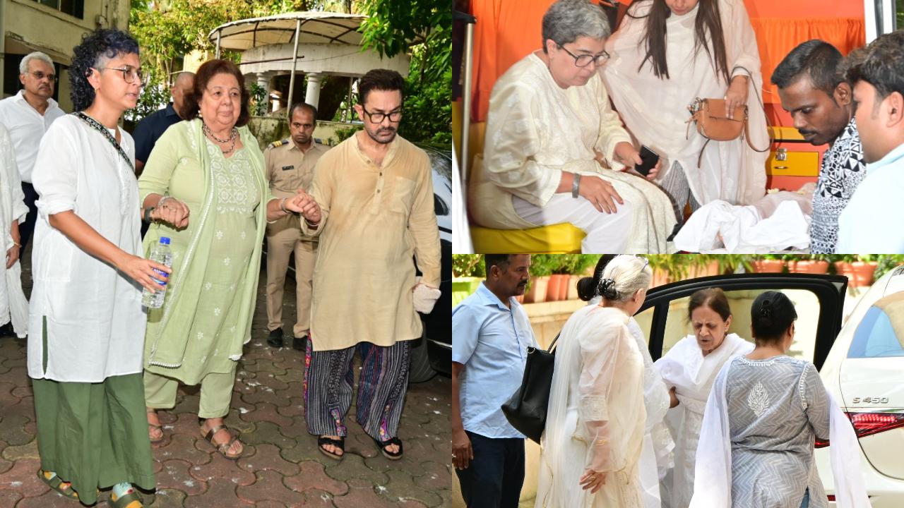 Spotted: Aamir Khan with family at ex-wife Reena Dutta’s father’s funeral