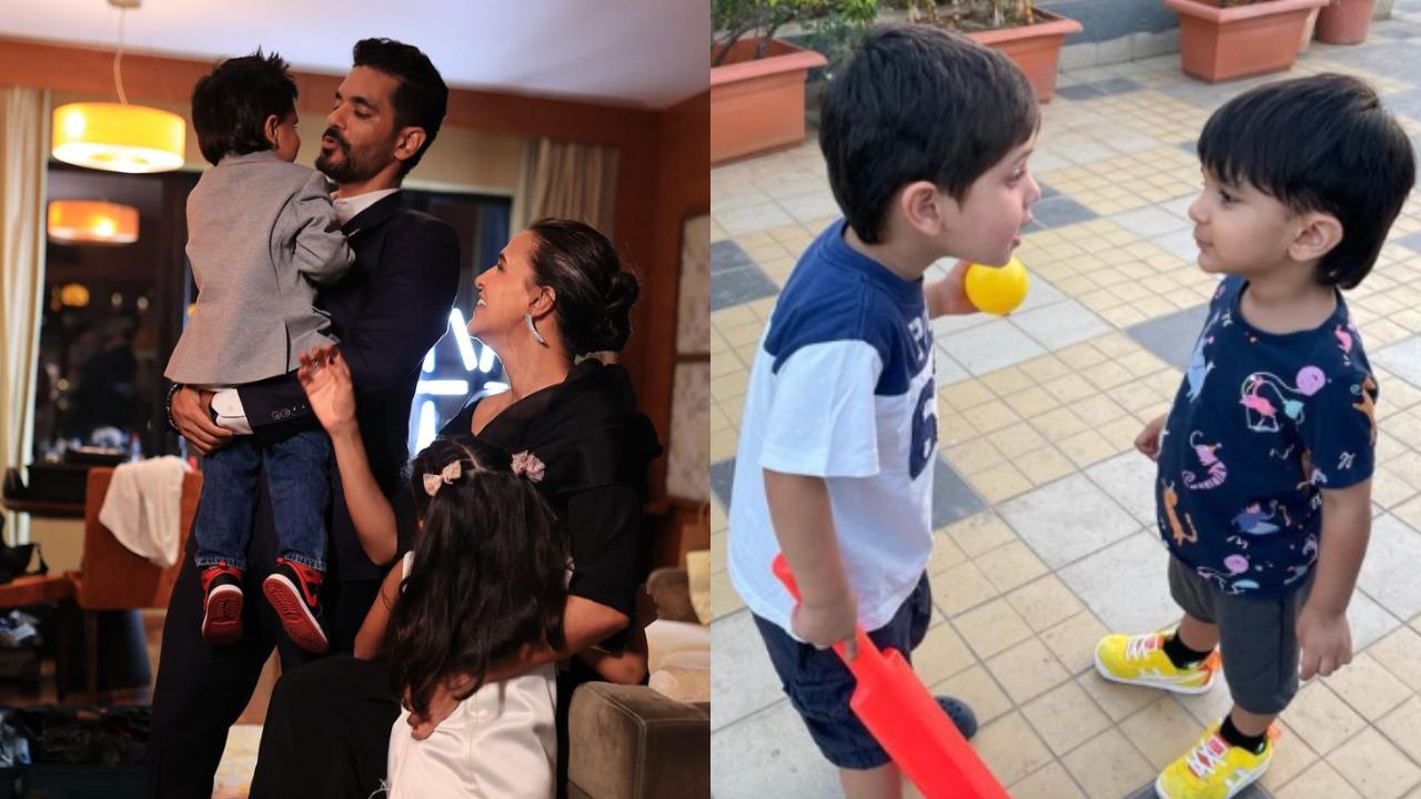 Kareena Kapoor shares pic of Jeh explaining game to Neha Dhupia's son