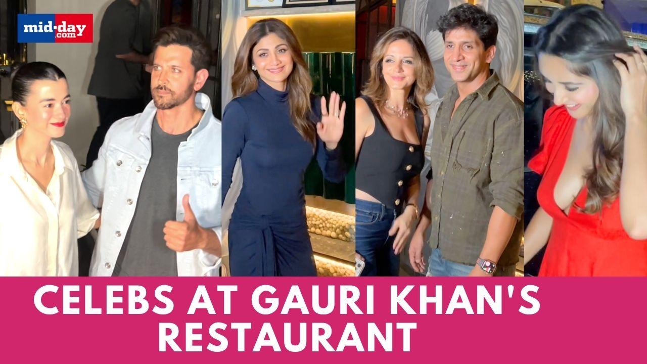 Hrithik Roshan, Sussanne Khan and Shilpa Shetty spotted enjoying a night out