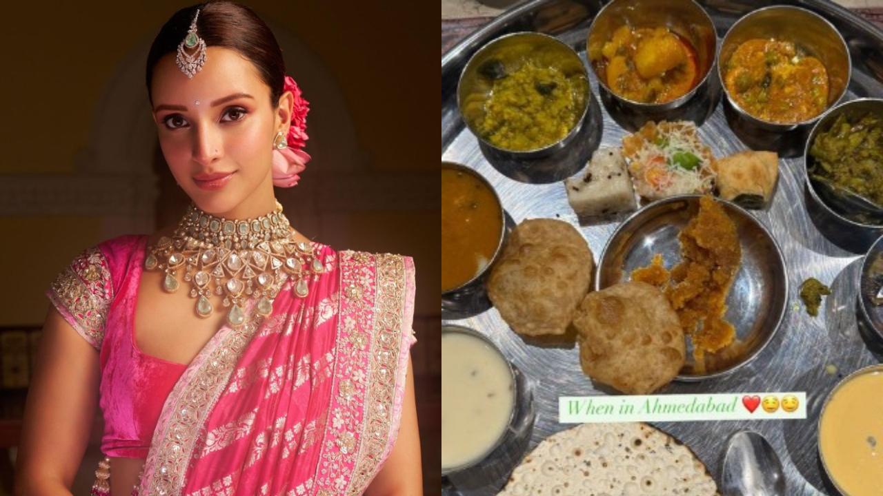 Triptii Dimri celebrates Navratri by relishing authentic Gujarati thali in Ahmedabad