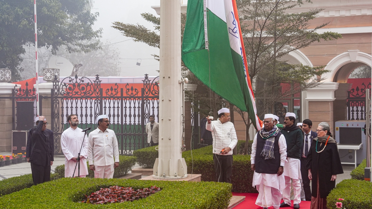 Congress president Mallikarjun Kharge, former party chief Rahul Gandhi, Congress general secretaries Priyanka Gandhi Vadra and K C Venugopal, among other senior party leaders, were present on the occasion