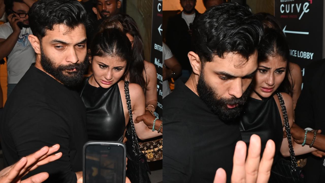 Mouni Roy trips and falls while leaving Aryan Khan’s New Year party in Mumbai